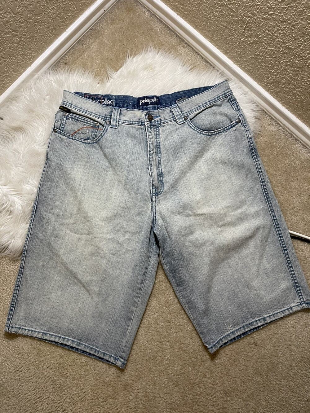 VTG Pelle Pelle Jean Shorts Jorts Mens 36 Baggy Grunge Skater Hip Hop Y2K 2000s